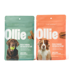 Ollie chicken and apple jerky pack, ideal for training rewards