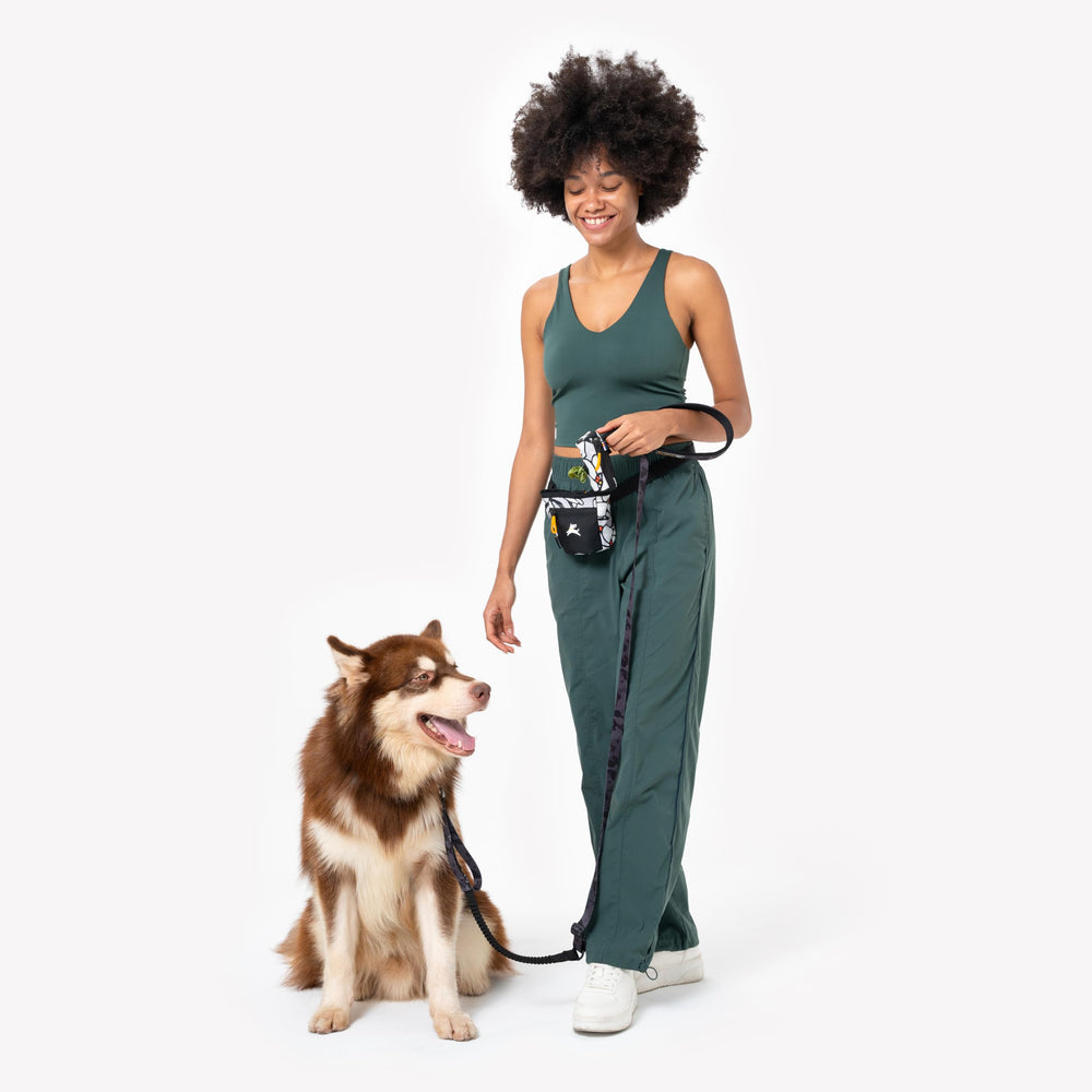 OllyDog Goodie Bag demonstrates three wear options for versatile hands-free training.