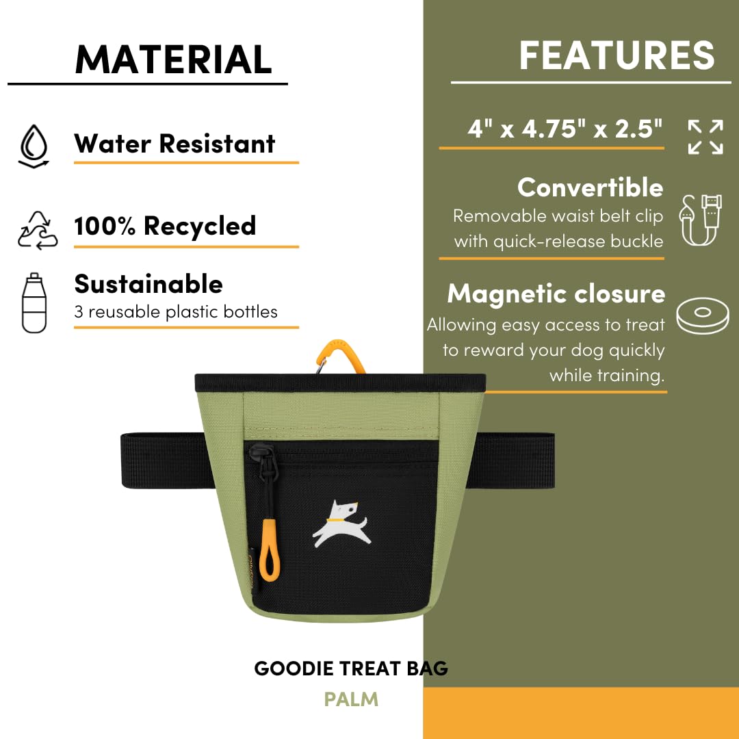 OllyDog Goodie Treat Bag lightweight design reduces bulk during training.