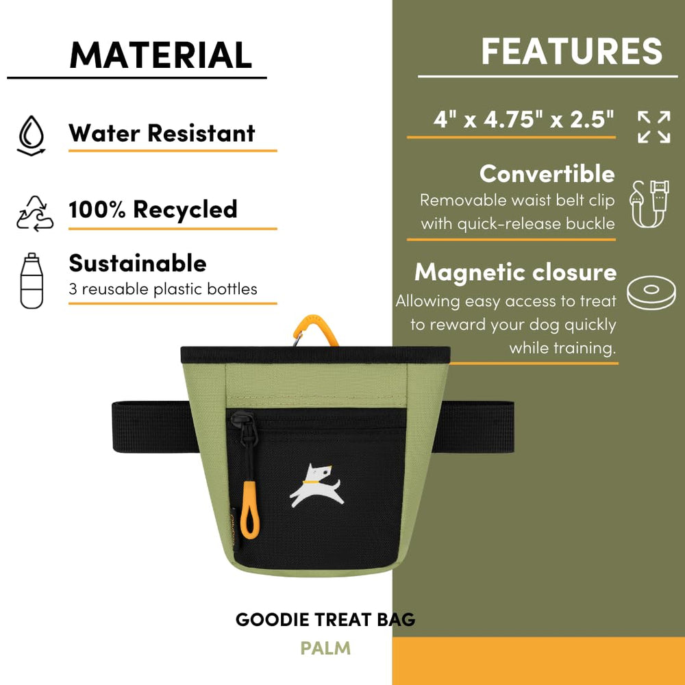 OllyDog Goodie Treat Bag lightweight design reduces bulk during training.