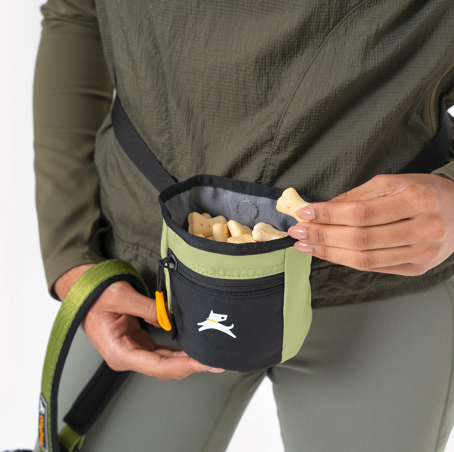 OllyDog Goodie Treat Bag crafted from recycled plastic highlights sustainable gear.