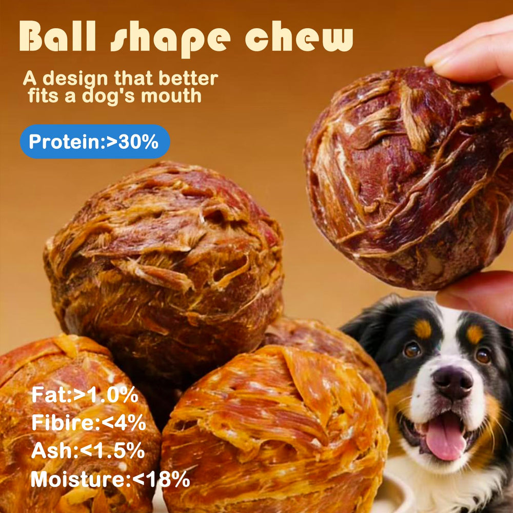 Olsdeeool dog chewing the spherica ball demonstrates interactive play and potential teeth-cleaning aid.