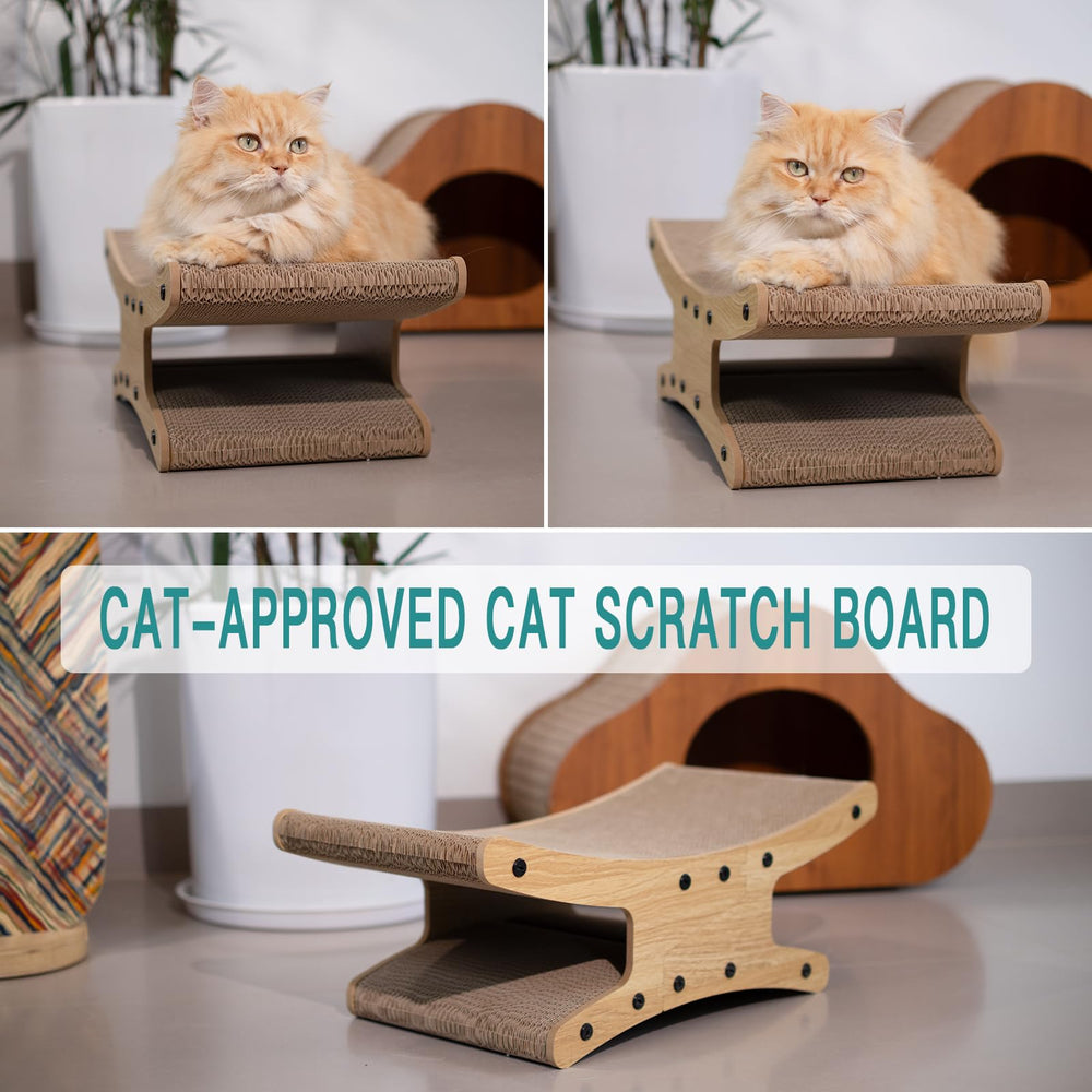 Olurrsia durable cardboard scratcher protects furniture from claws.