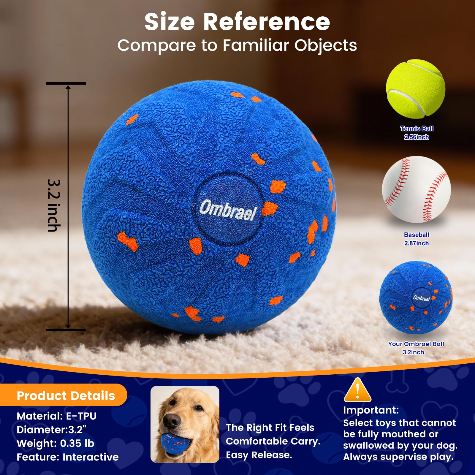 Ombrael durable e-tpu shell close-up protects teeth during bounces