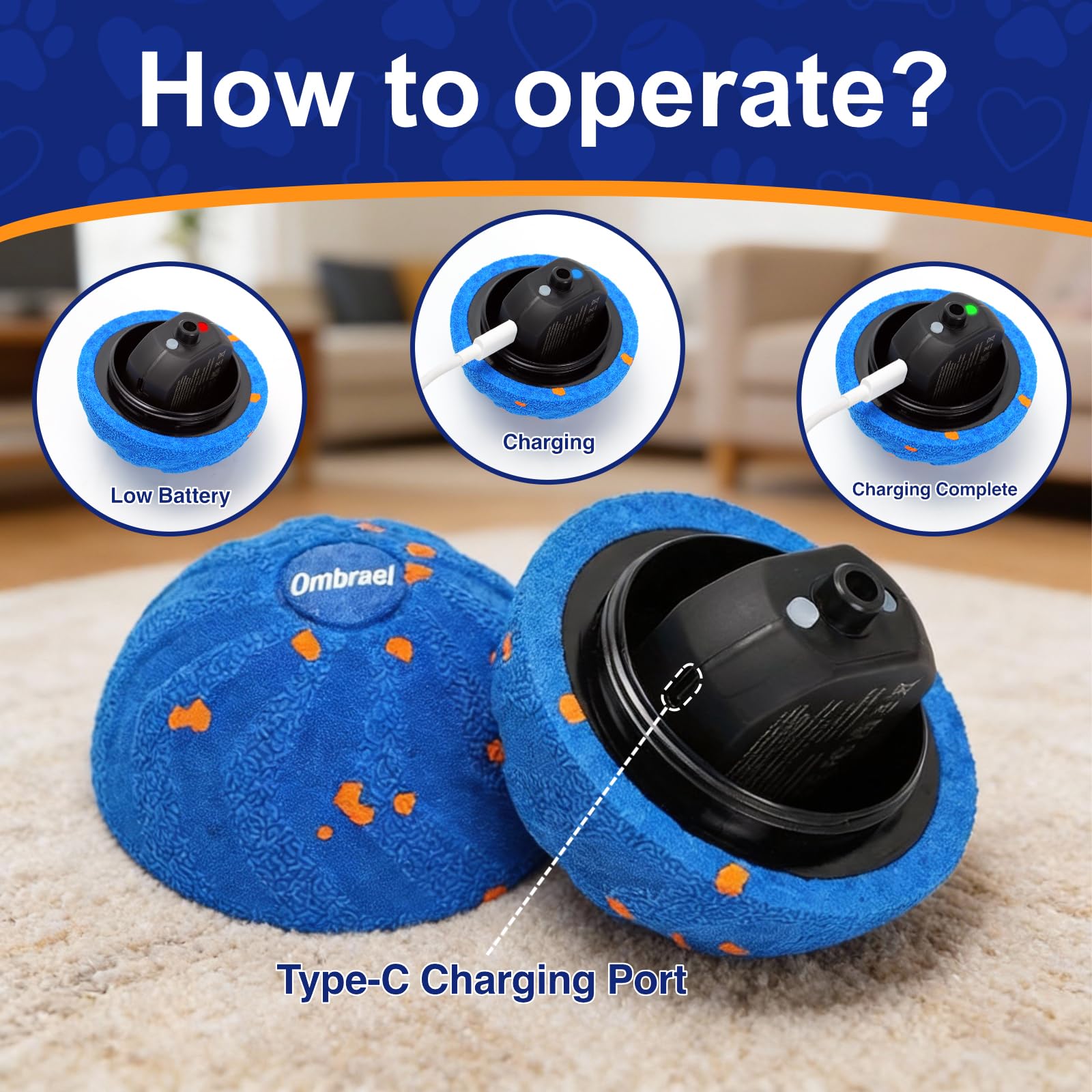 Ombrael rechargeable battery provides up to four hours of play