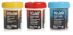 Omega One Betta Combo salmon flavor flakes for feeding flexibility.