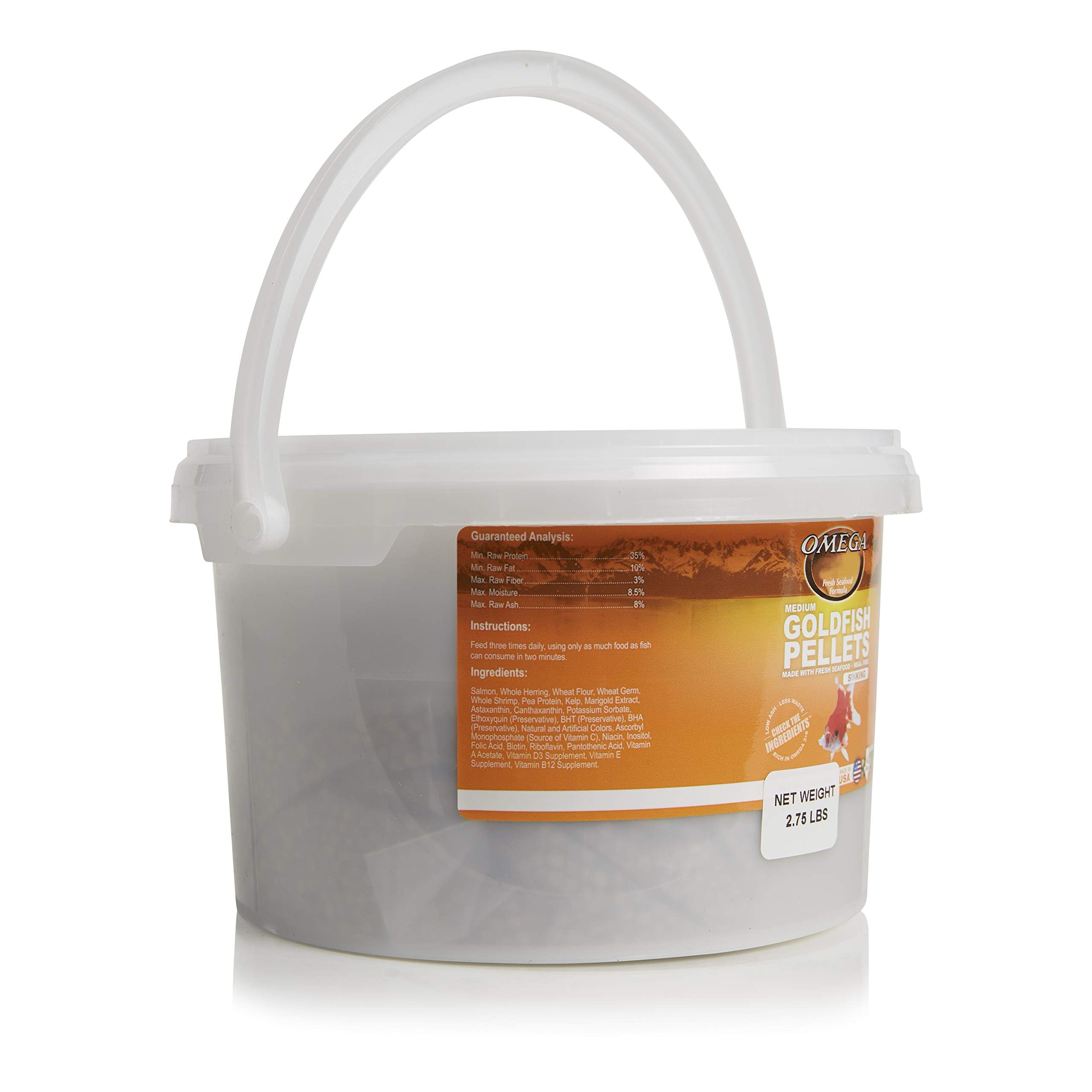 Omega One Goldfish Pellets colorful formula with natural pigments for vibrant colors