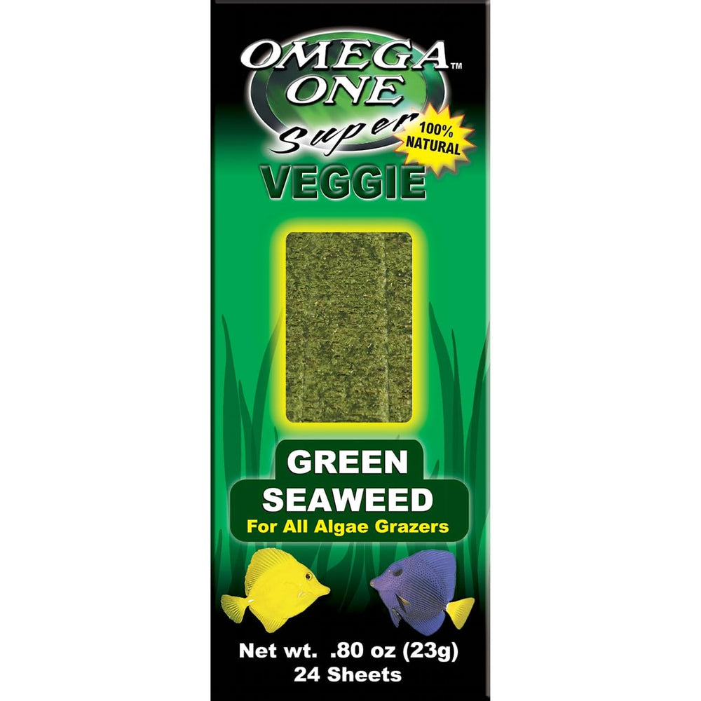 Omega One seaweed sheets display showing 24 sheets per pack