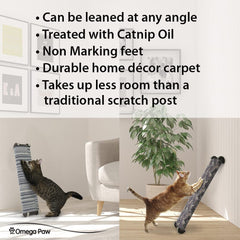Omega Paw Lean-it Scratching Post 25in regular fits standard cat scratching height.