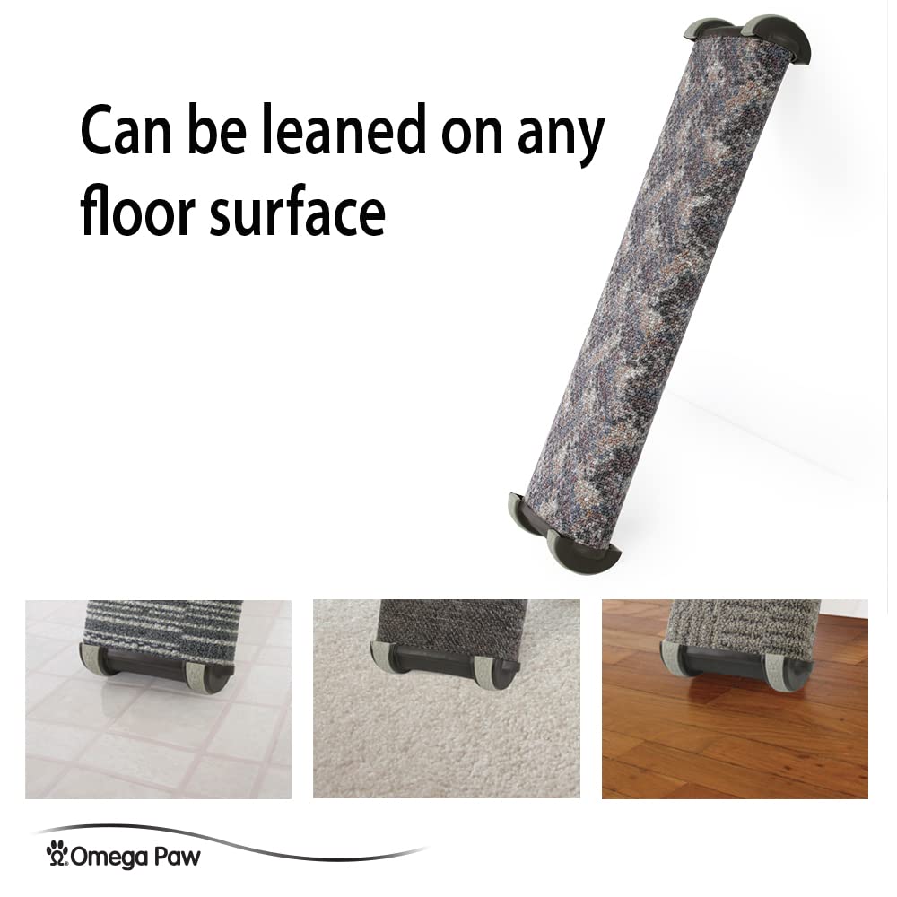 Omega Paw Lean-it Scratching Post works on any floor, at any angle.