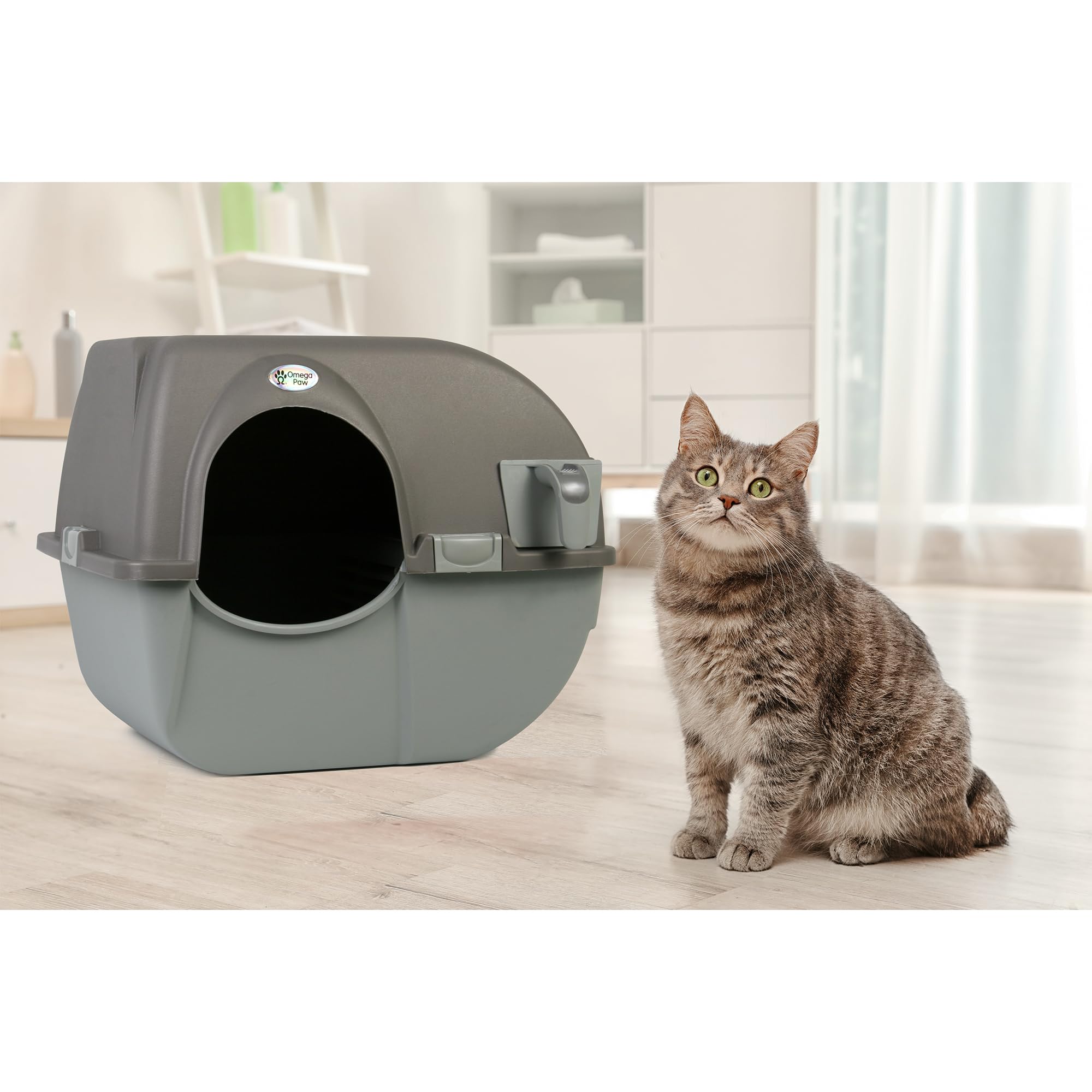 Omega Paw NRA15 grey model in a modern home setting.