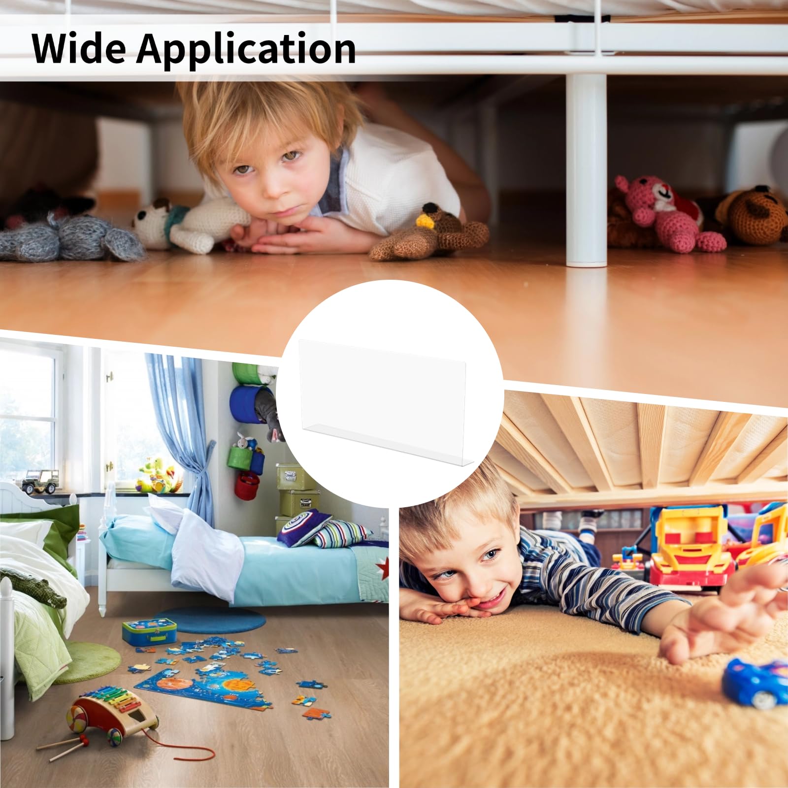 OMISTAR clear PVC blocker underneath furniture preserves aesthetics while blocking dust.