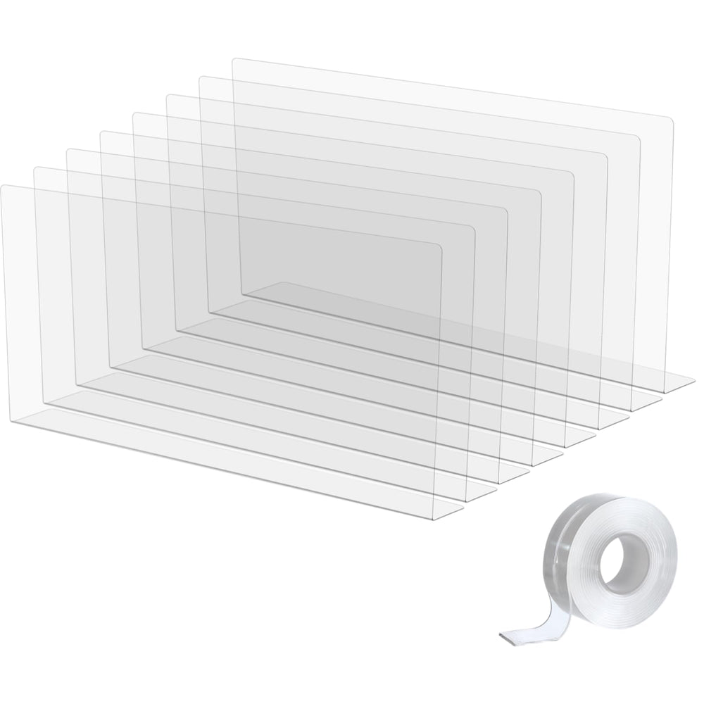 OMISTAR under-bed blocker in clear PVC, 16-inch length, nearly invisible under furniture.