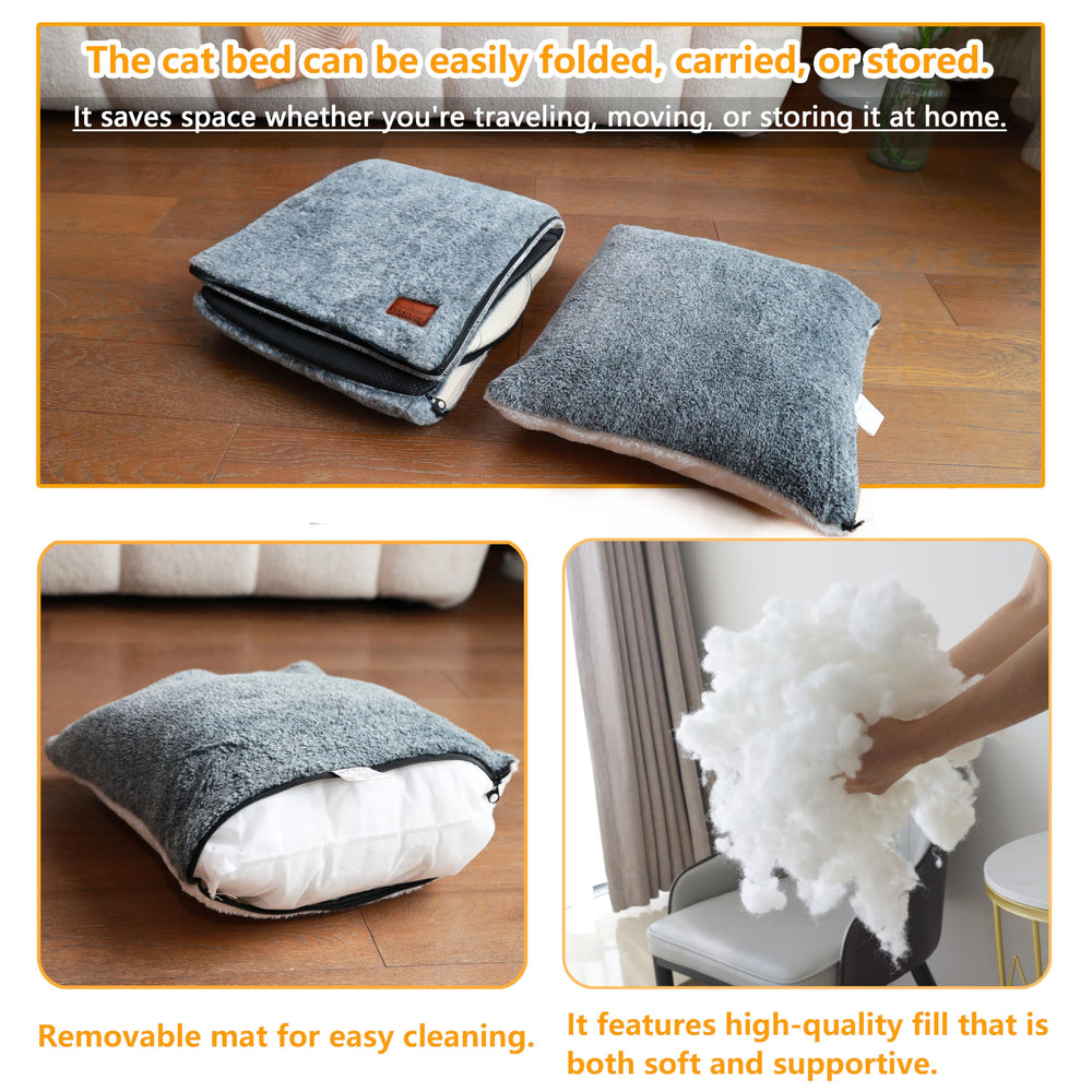 OMIVIER cat bed plush ball toy integrated for gentle play