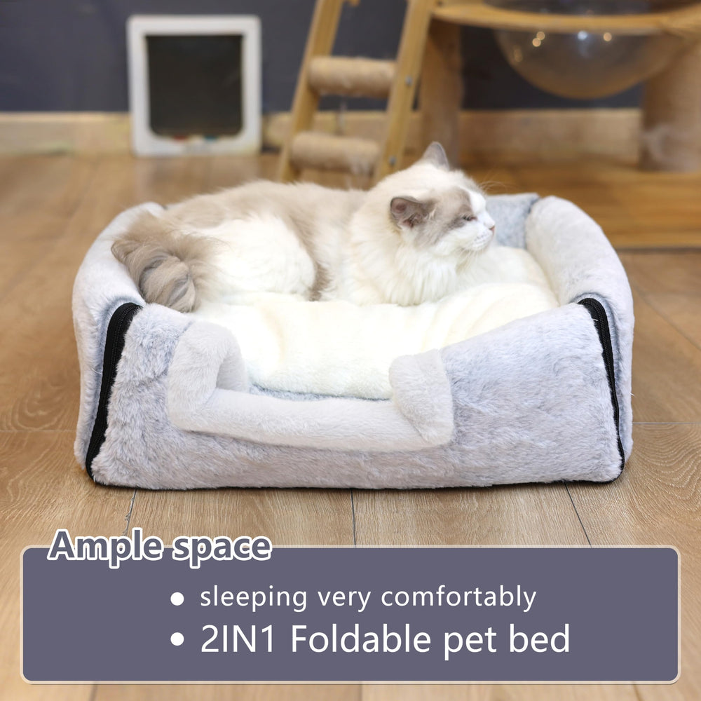 OMLIVLIES cat bed cave grey hanging plush ball promotes play and engagement