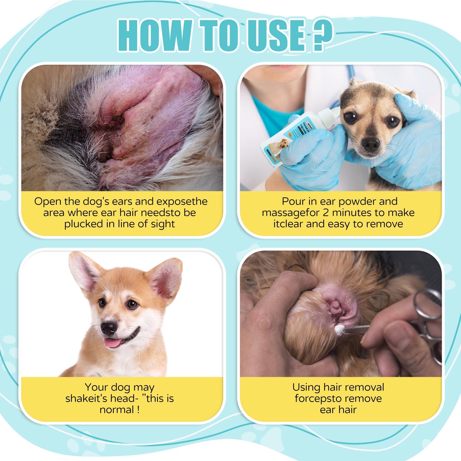 OMYGYM Ear Cleaning Kit in use for quick grooming