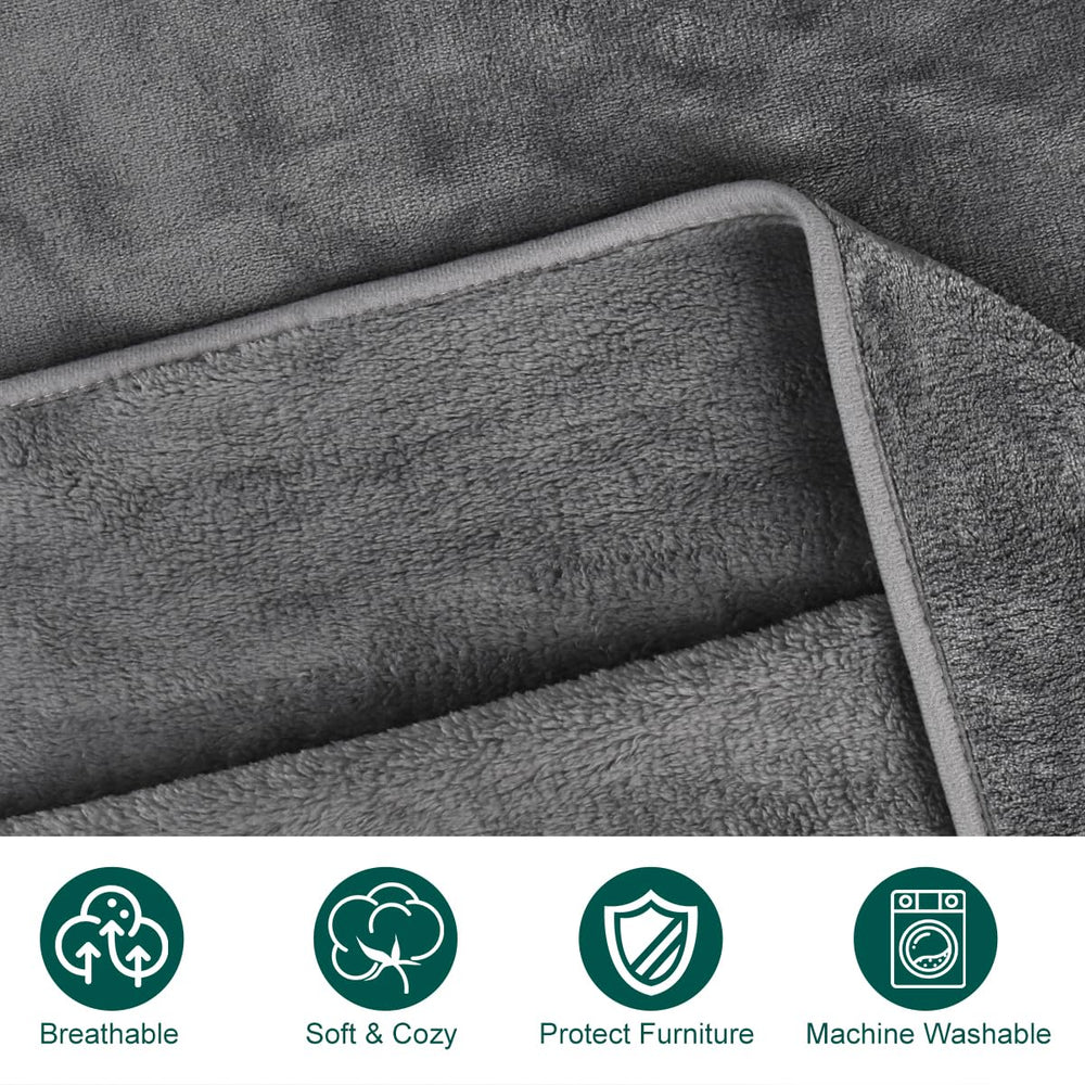 Onarway dog blanket on bed or sofa, stylish grey and khaki blend
