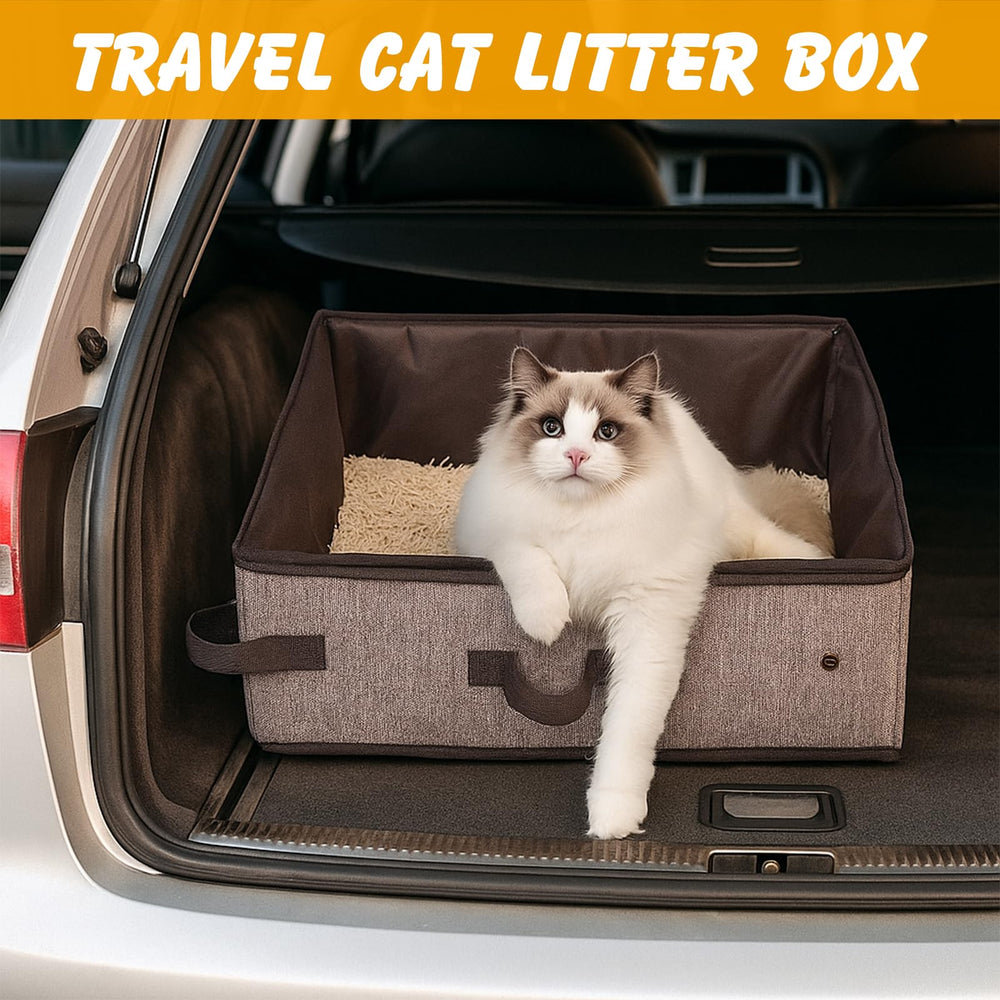 Ondware collapsible cat litter box folds flat for easy packing.