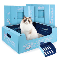 Ondware disposable cat litter box set with scoop, ideal for travel.