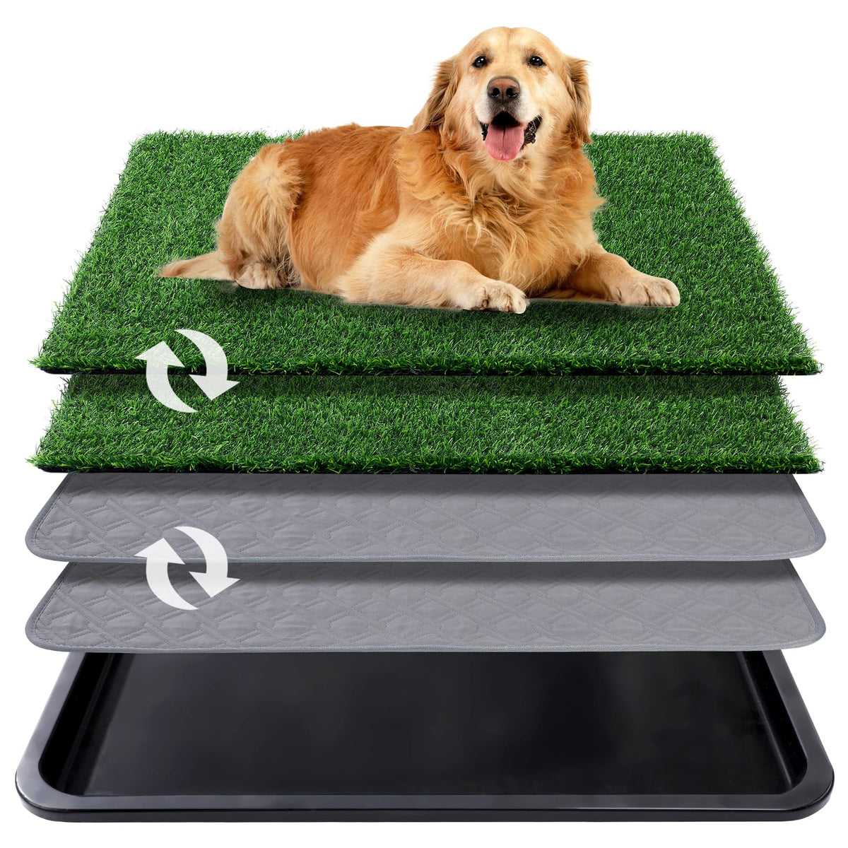 Ondware dog grass pad tray 35x23in for indoor potty training and cleaner floors.