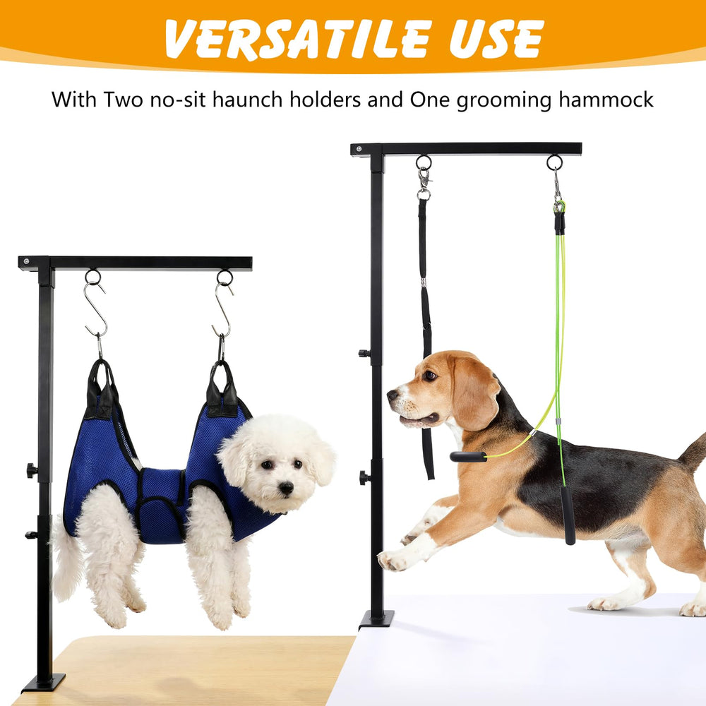 Ondware dog grooming arm clamps offer durable, wobble-free restraint during grooming.