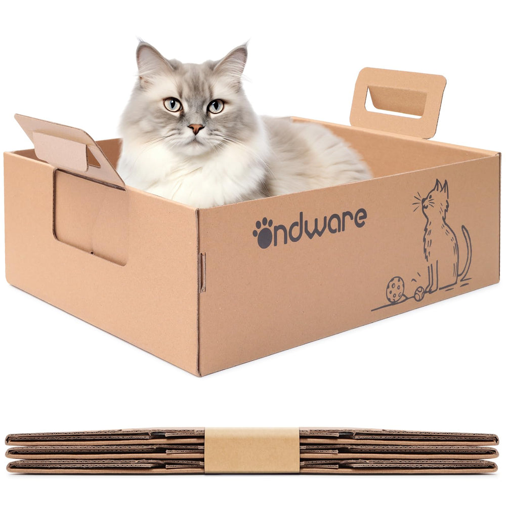 Ondware foldable litter box, compact for travel and storage.