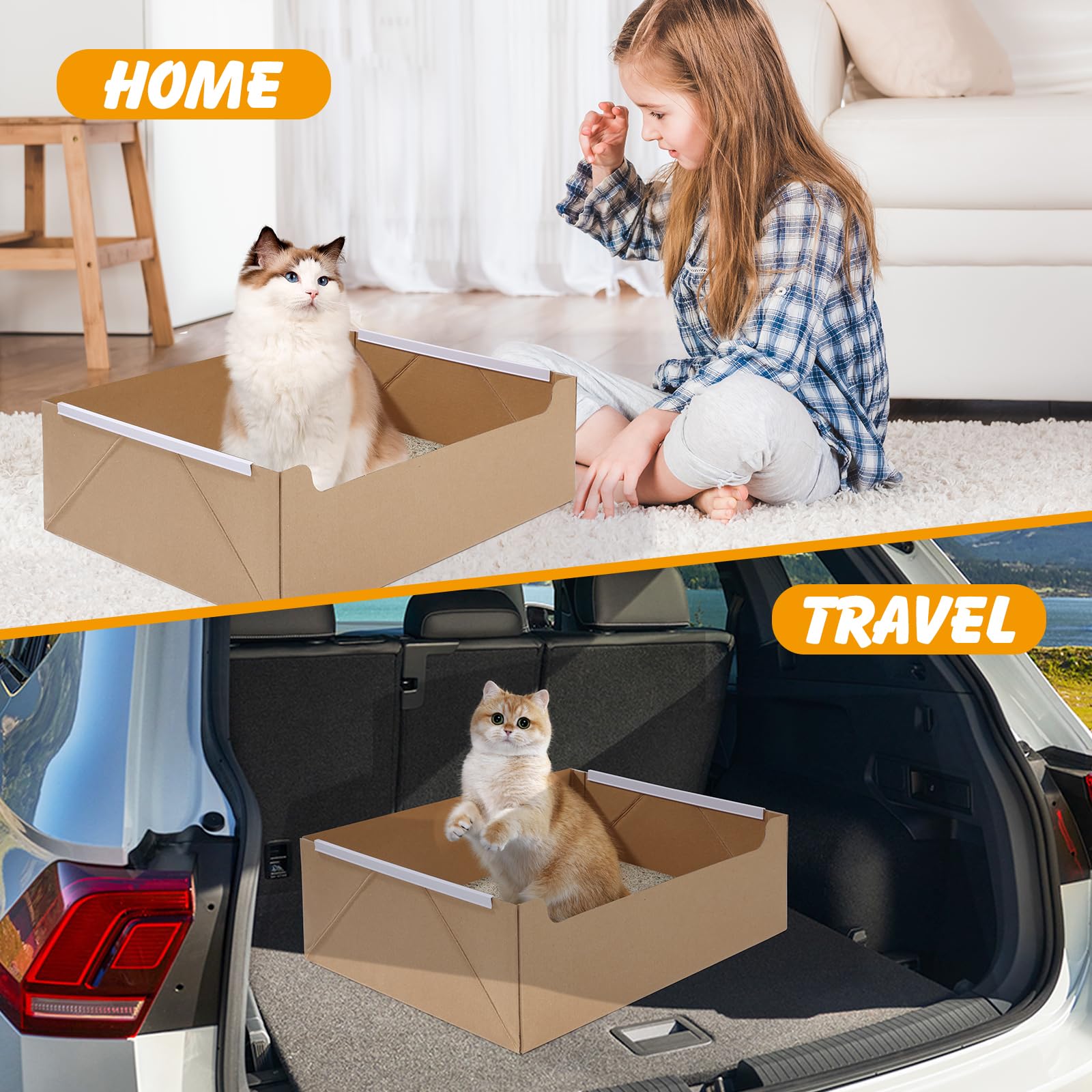 Ondware large-cat friendly box with roomy interior for comfortable littering