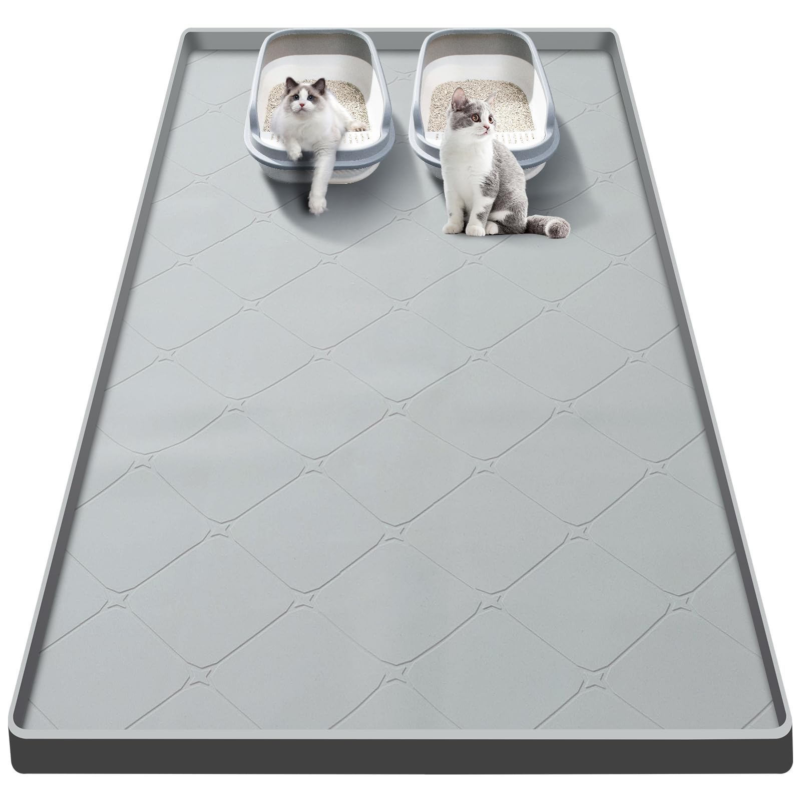 Ondware Large Cat Litter Mat shows expansive coverage to reduce litter scatter.