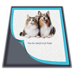 Ondware silicone pee pad holder with raised edge contains spills