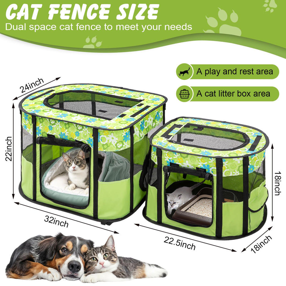 Ondware playpen secured outdoors with tent pegs for stable use during camping.
