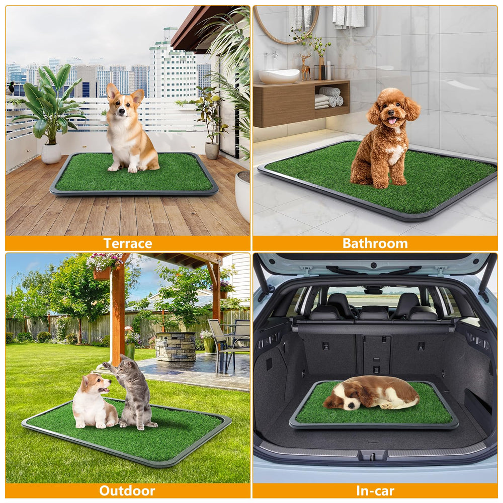 Ondware portable dog potty for indoor, balcony, or outdoor use.