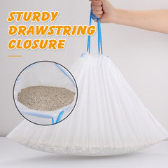 Ondware secure drawstring closure for touch-free disposal
