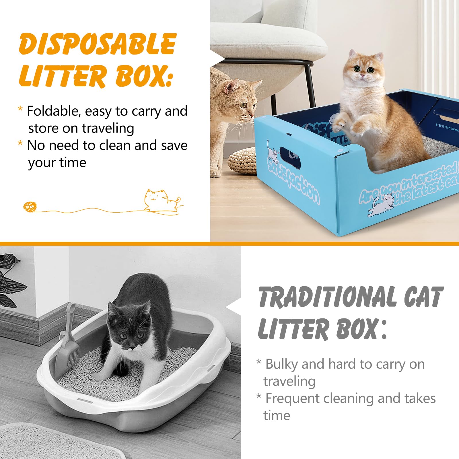 Ondware travel-friendly litter box, easy to carry on trips.