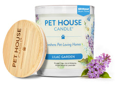 One Fur All Pet House Candle Lilac Garden product shot for fresh home fragrance