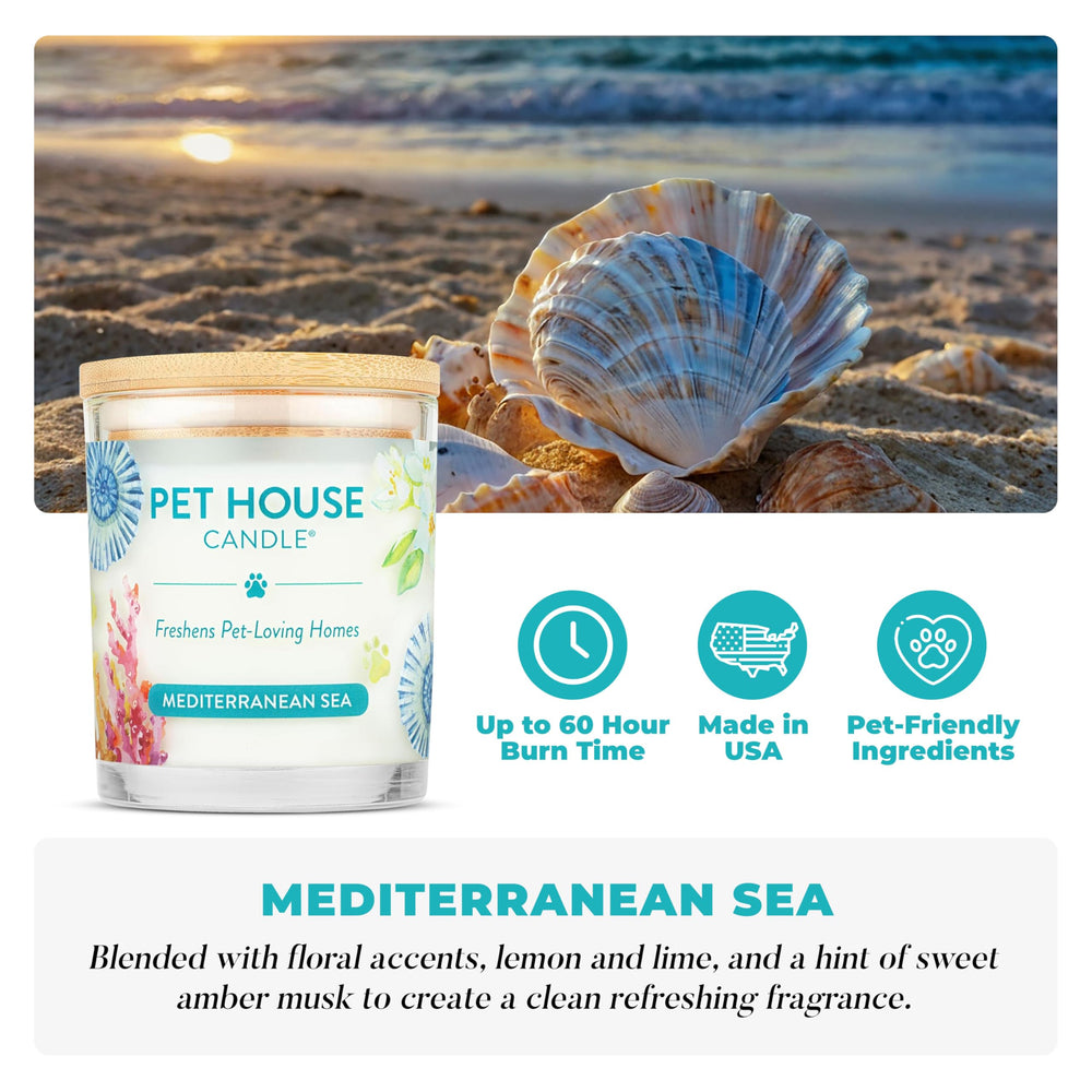 Closeup of soy wax from One Fur All Mediterranean Sea candle for clean burn