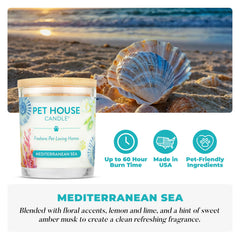Closeup of soy wax from One Fur All Mediterranean Sea candle for clean burn
