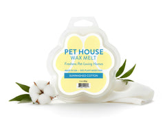 One Fur All Pet House Sunwashed Cotton wax melts in paw-shaped cubes releasing fresh linen scent