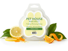 One Fur All Pet House Wax Melts packaging box shows product and pet-friendly concept.