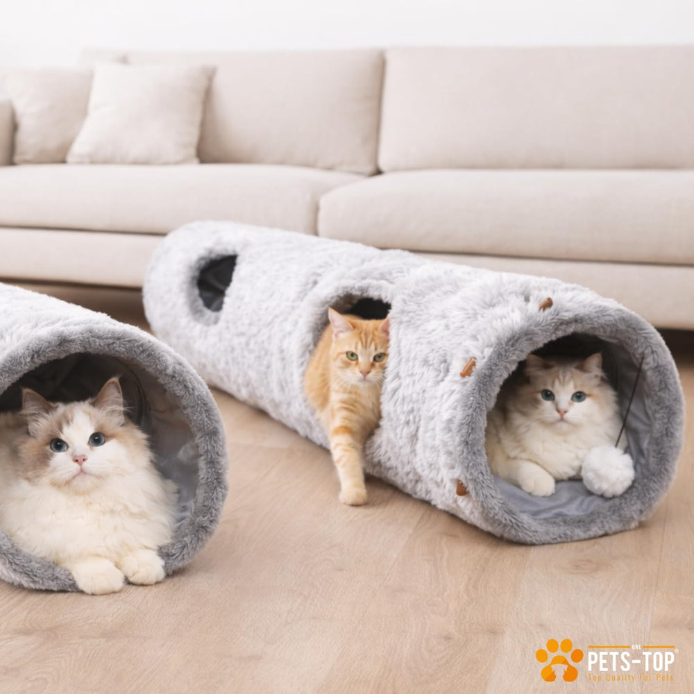 One PETS-TOP 47in-long tunnel provides roomy space for running.