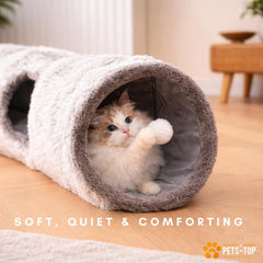One PETS-TOP cat tunnel with two hanging balls for chasing fun.