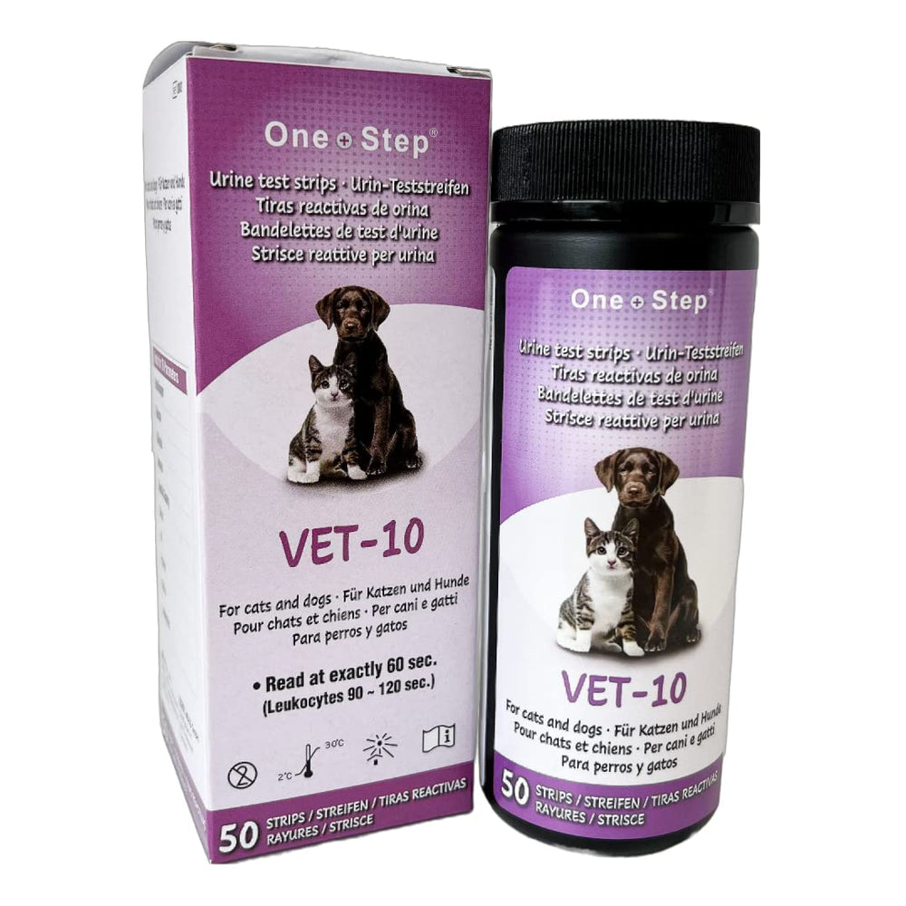 One Step pet urine strip for veterinary professionals in clinics.