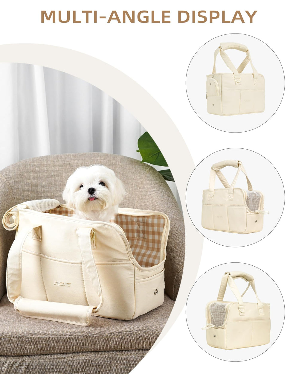 ONECUTE purse carrier with mesh pocket highlights easy access to essentials.