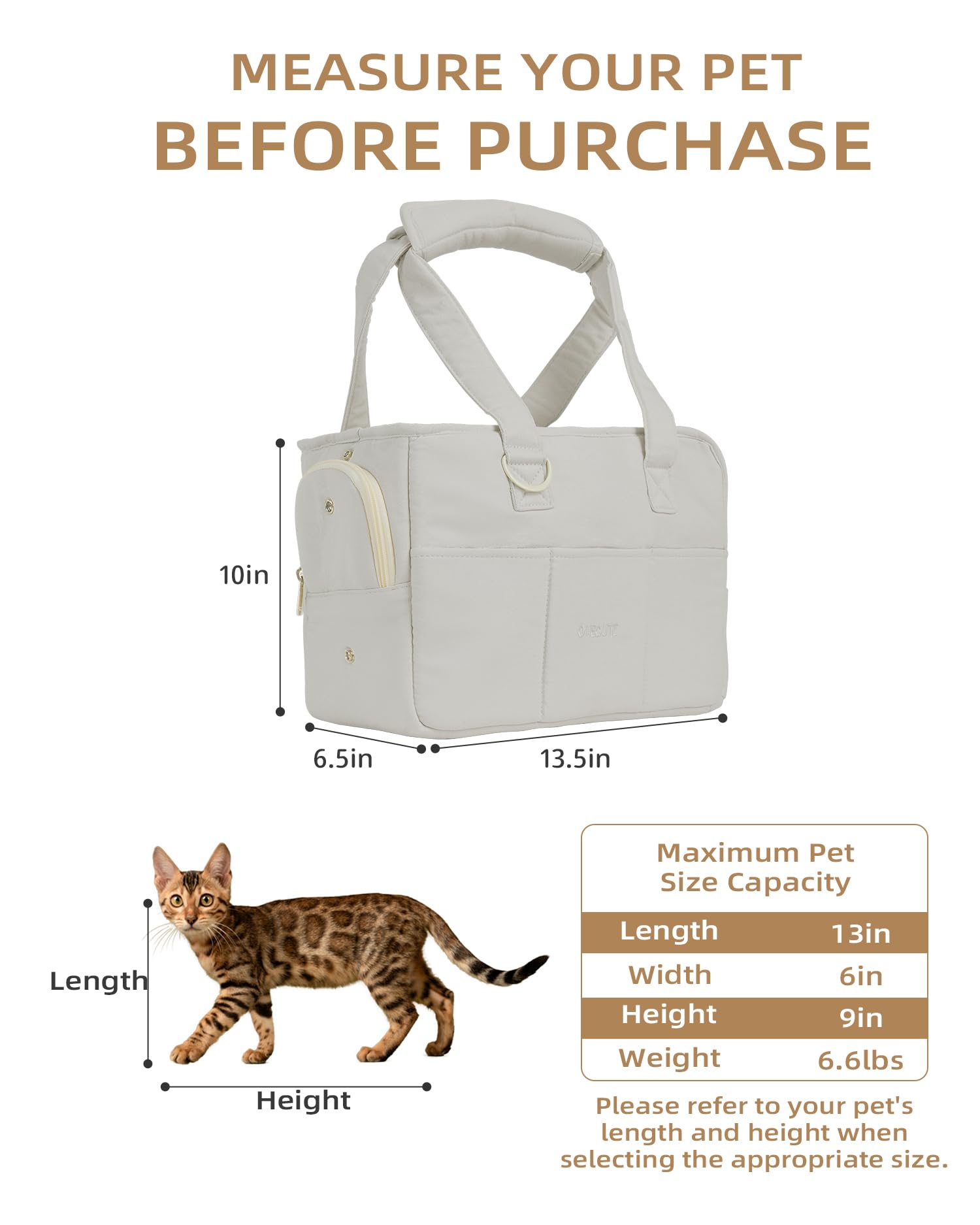ONECUTE dog carrier with extra storage space for essentials on the go