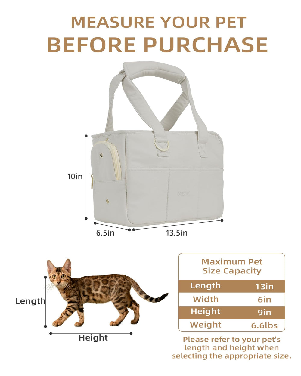 ONECUTE dog carrier with extra storage space for essentials on the go