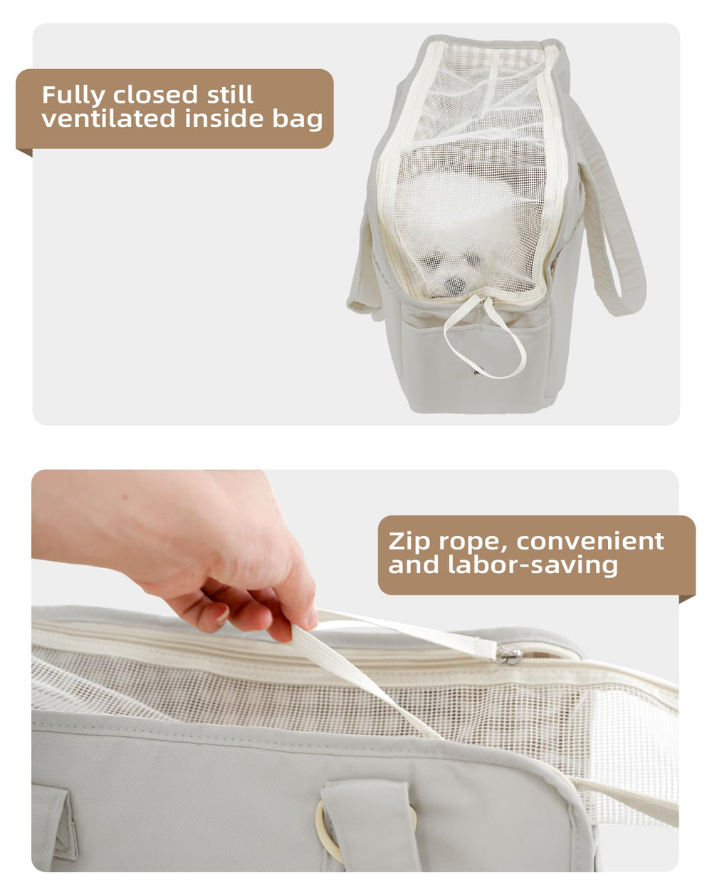 ONECUTE dog carrier suitable for pets up to 6 lbs in a versatile grey