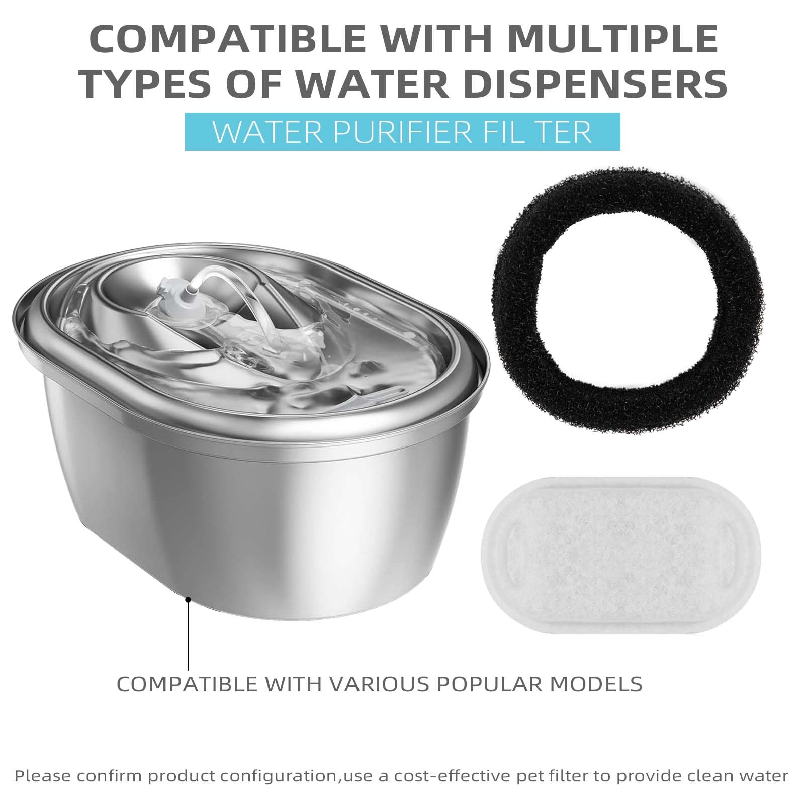 ONECUTE dense fiber sponge captures debris to keep fountains clean