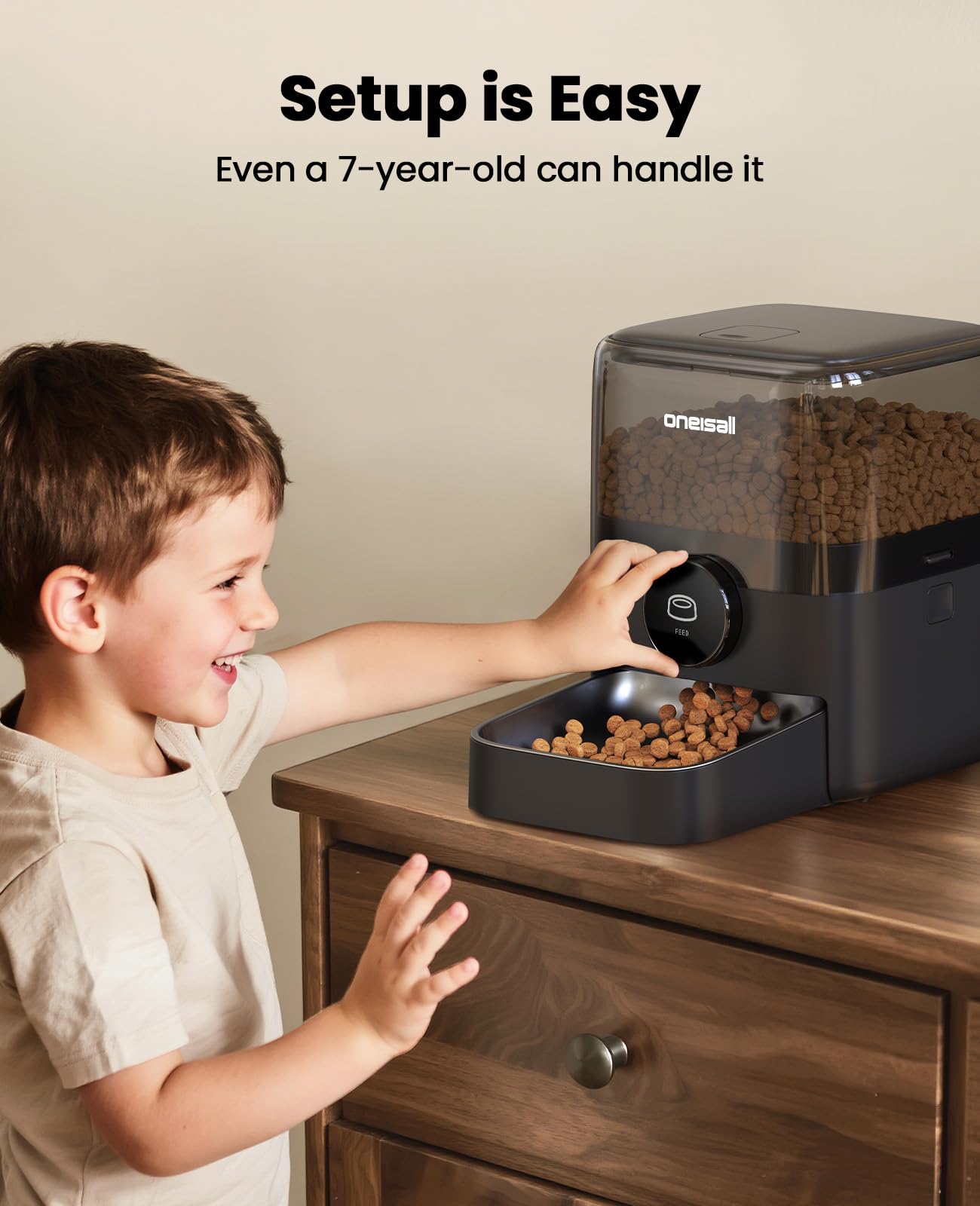 Oneisall anti-topple base stays steady during playful moments.
