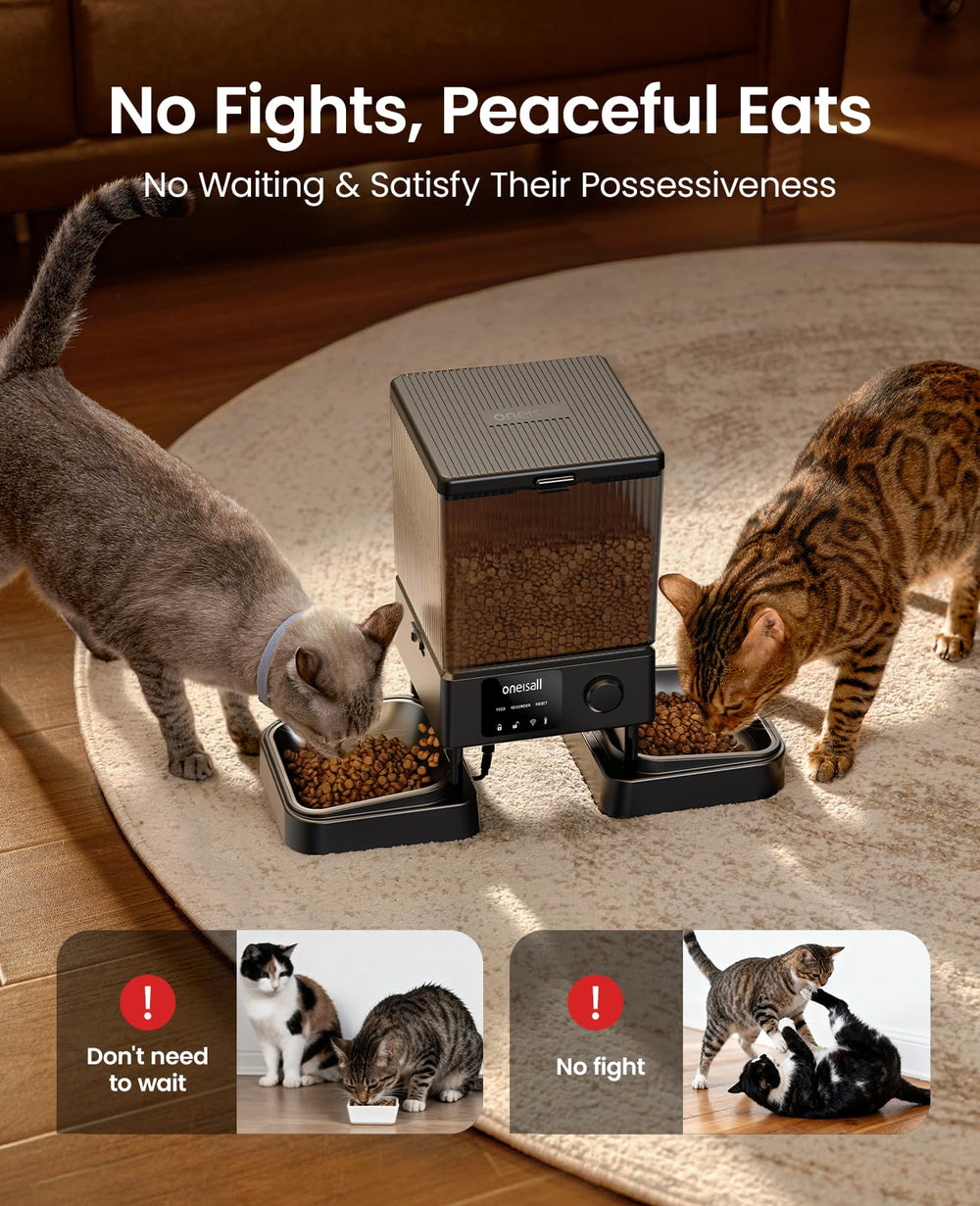 oneisall automatic cat feeder app screen setup for remote control