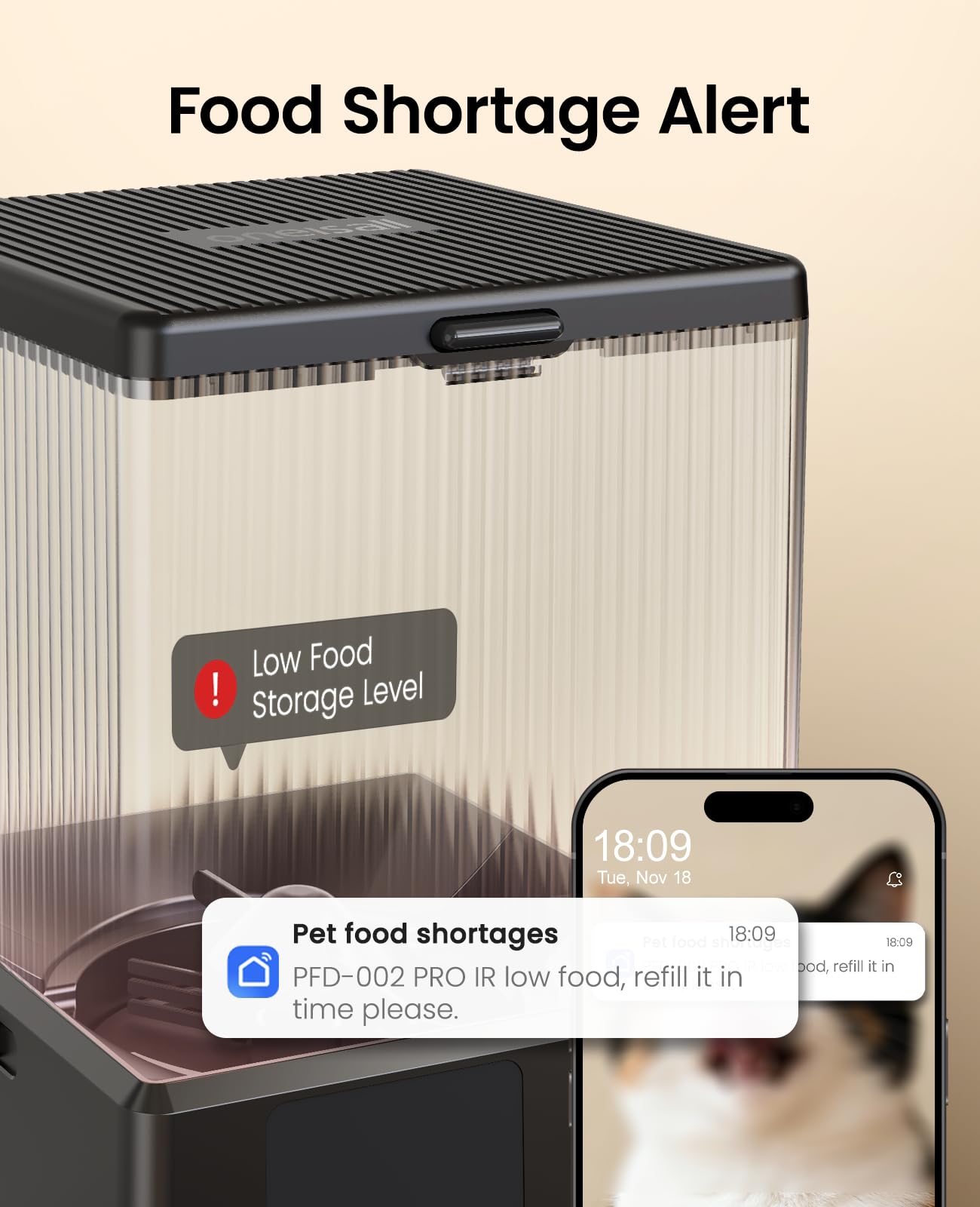 oneisall automatic cat feeder designed for two cats with shared app