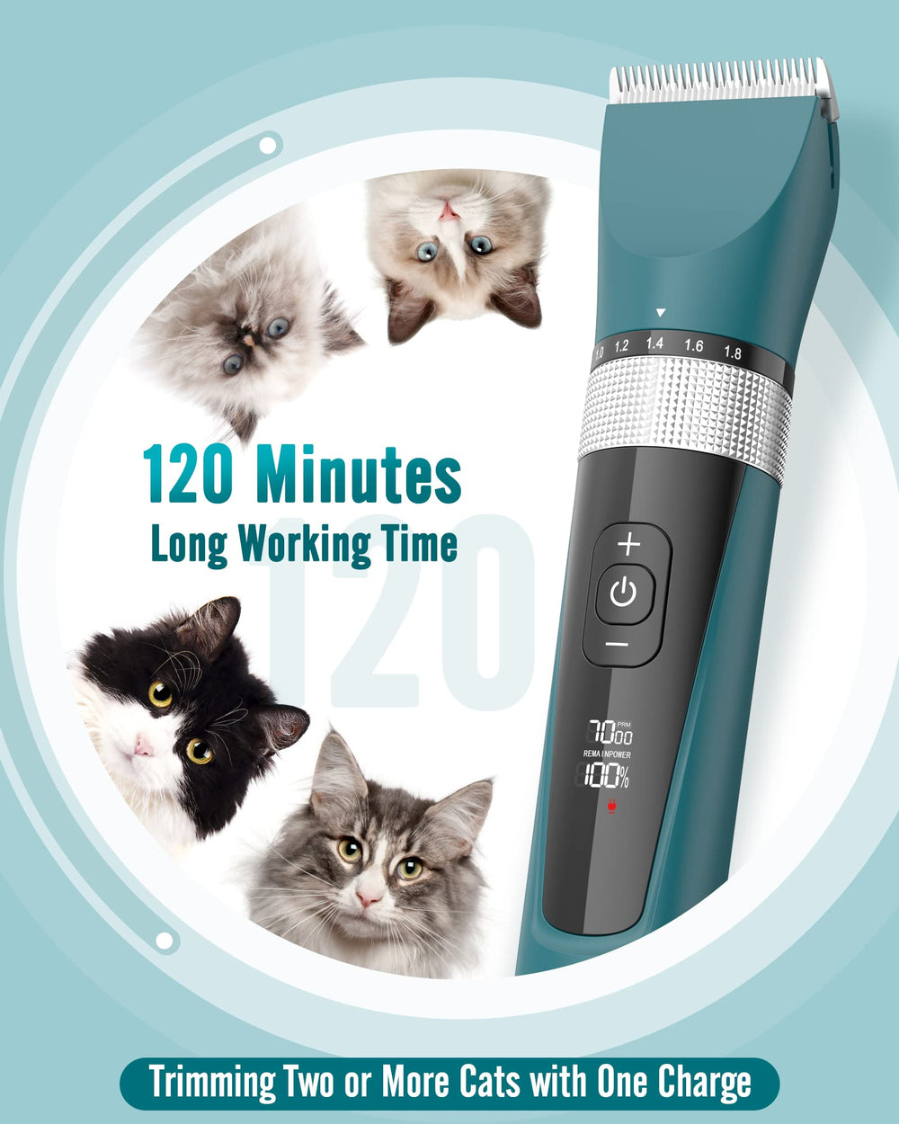 oneisall cat clippers with four guide guards for versatile trimming